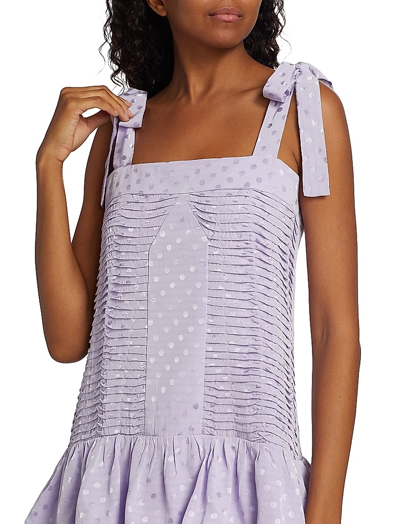 Virginia Polka-Dot Pleated Minidress