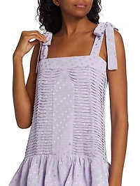 Virginia Polka-Dot Pleated Minidress