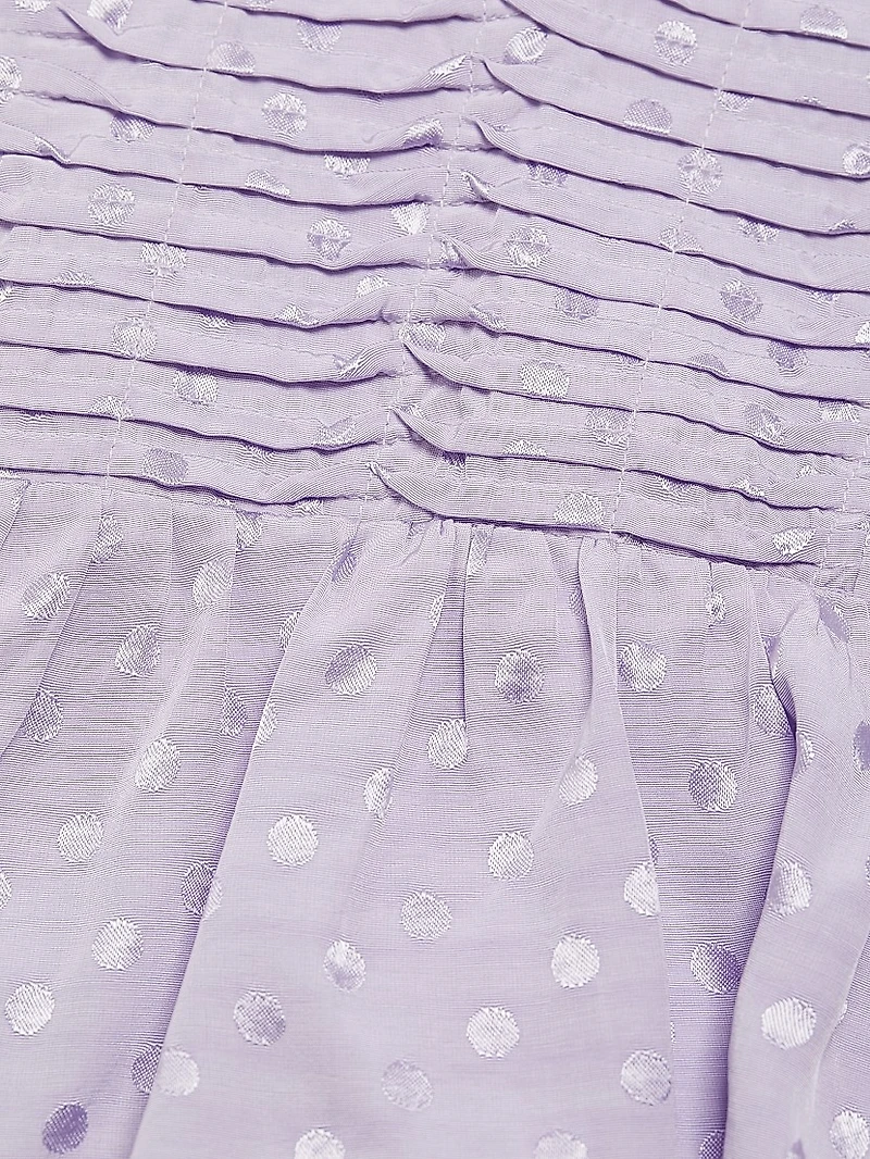 Virginia Polka-Dot Pleated Minidress
