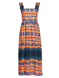 Caroline Geometric Braided-Strap Maxi Dress