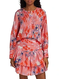 Aura Floral Pleated Blouse