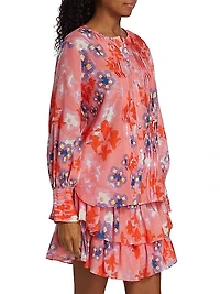 Aura Floral Pleated Blouse