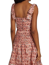 Elsa Geometric Pleated Crop Top