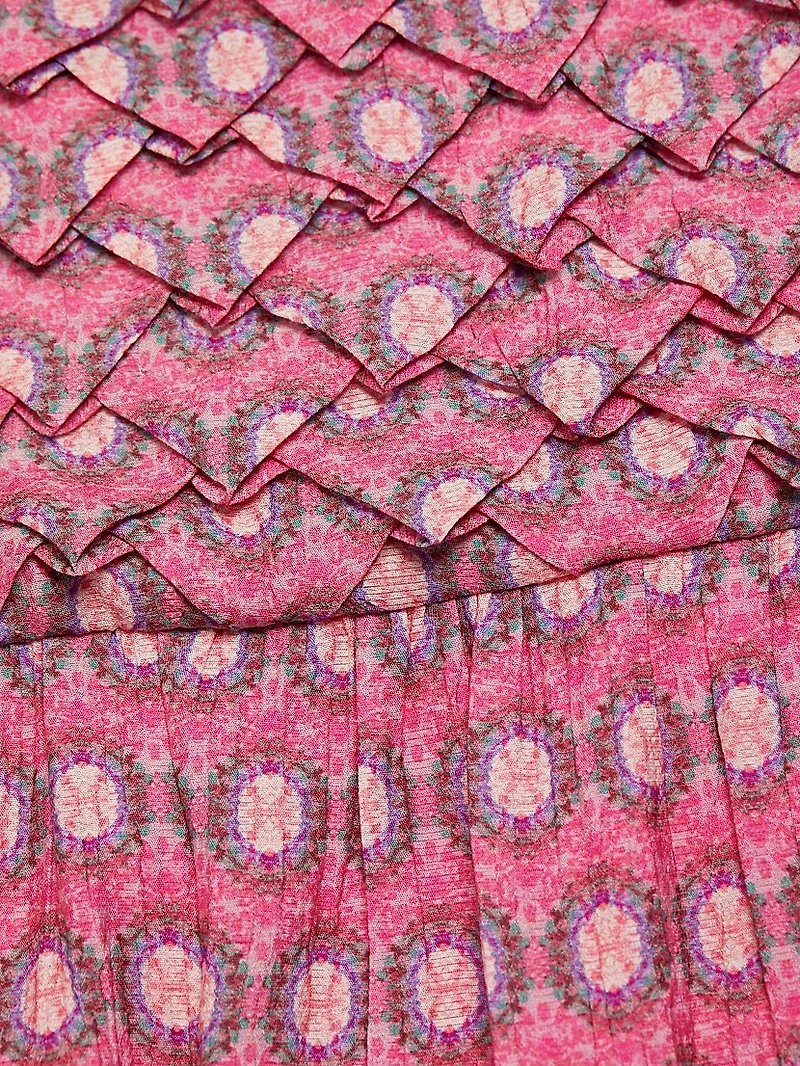 Nora Geometric Textured Midi-Dress