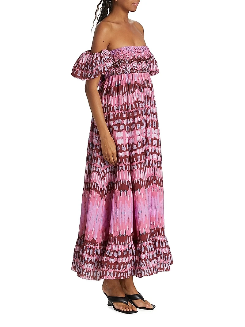 Vanessa Ikat Off-The-Shoulder Maxi Dress