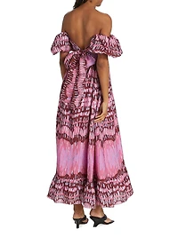 Vanessa Ikat Off-The-Shoulder Maxi Dress