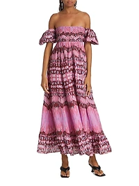 Vanessa Ikat Off-The-Shoulder Maxi Dress