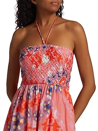 Caterina Floral Halter-Neck Midi-Dress