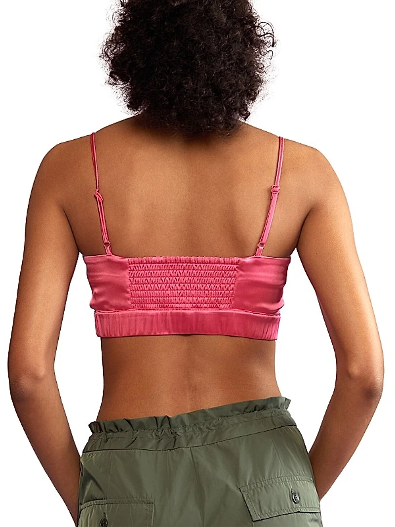 Stretch Satin Crop Top