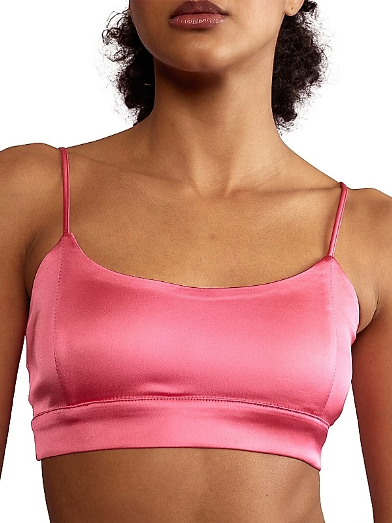 Stretch Satin Crop Top