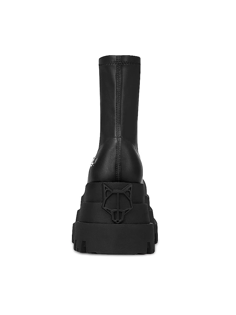 Sassy Black Stretch Platform Boots