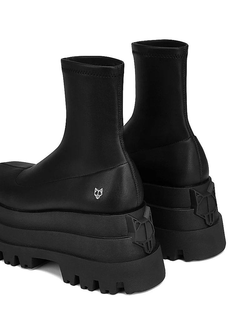 Sassy Black Stretch Platform Boots