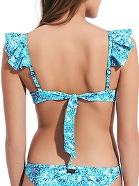 Flowers Tie & Dye Bikini Top