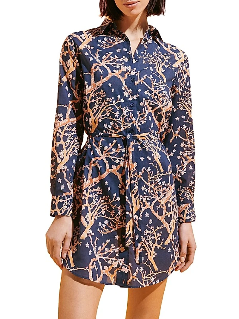 Sweet Blossom Cotton Voile Shirtdress