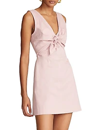 Keeler Twist-Front Twill Minidress
