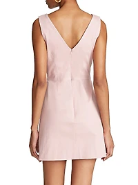 Keeler Twist-Front Twill Minidress