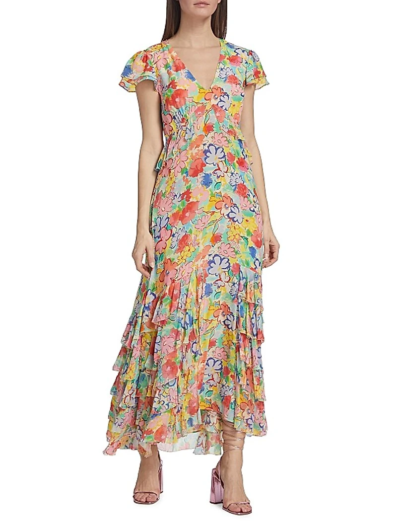 Thanvi Tiered Floral Maxi Dress