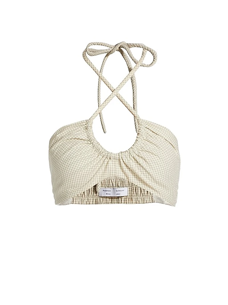 Gingham Halter Bra Top