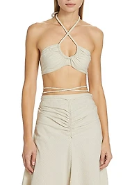 Gingham Halter Bra Top