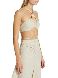 Gingham Halter Bra Top