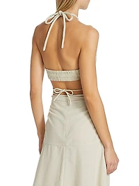 Gingham Halter Bra Top