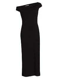 Jaman Draped One-Shoulder Midi-Dress