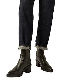 Parks 63MM Leather Block Heel Boots