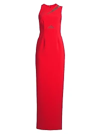 Octavia Slashed Stretch Crepe Column Gown
