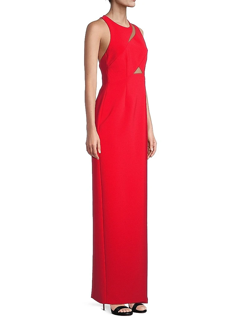 Octavia Slashed Stretch Crepe Column Gown
