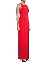 Octavia Slashed Stretch Crepe Column Gown