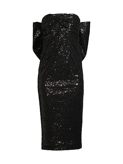 Loulou Sequined Bow-Back Midi-Dress