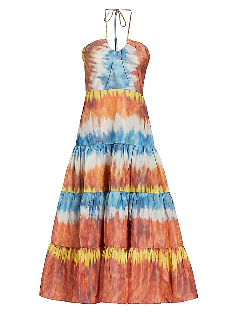 Roberta Tie-Dye Tiered Midi-Dress