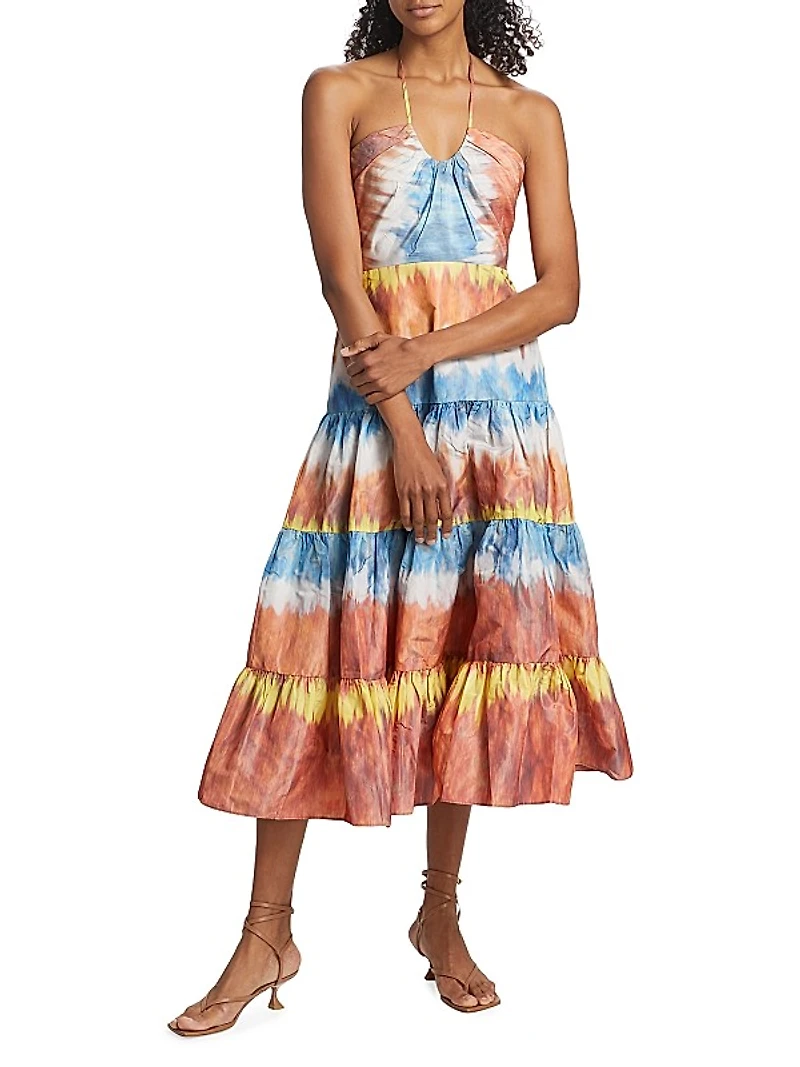 Roberta Tie-Dye Tiered Midi-Dress