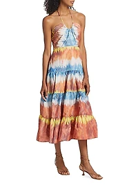 Roberta Tie-Dye Tiered Midi-Dress