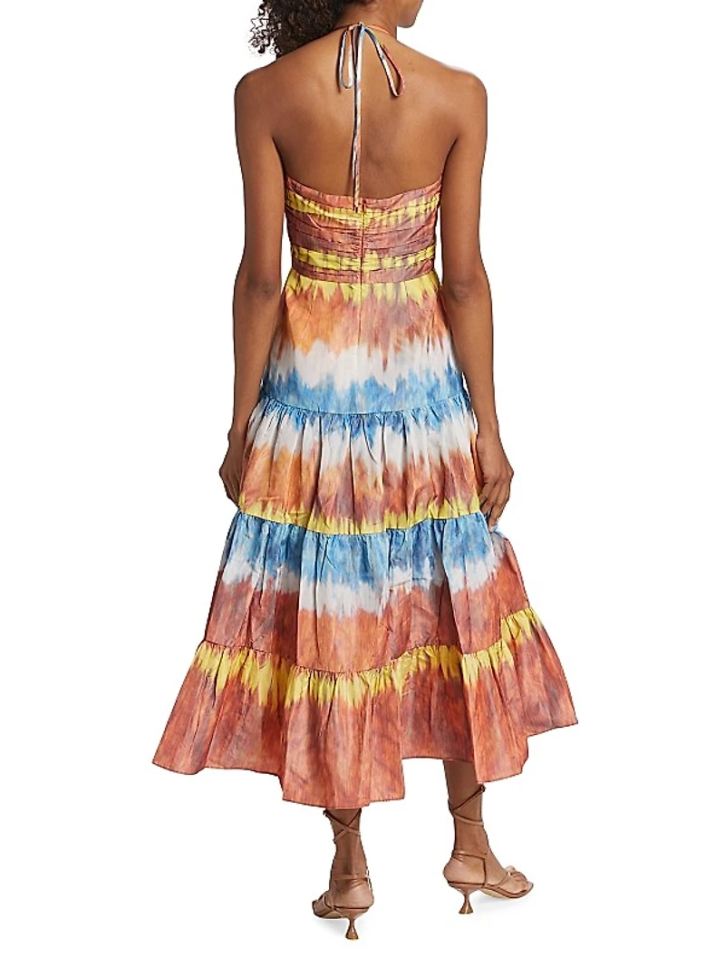 Roberta Tie-Dye Tiered Midi-Dress