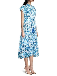 Mumi Printed Drawstring Midi-Dress