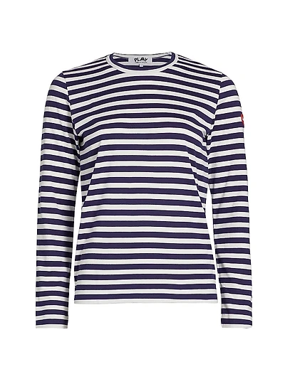 Long-Sleeve Striped Cotton T-Shirt