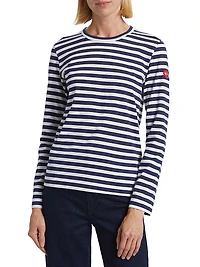 Long-Sleeve Striped Cotton T-Shirt