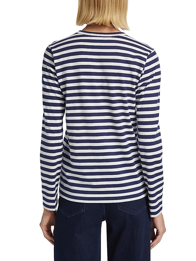 Long-Sleeve Striped Cotton T-Shirt