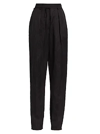 Straight-Leg Linen-Blend Pants