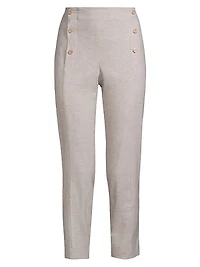 Straight-Leg Linen-Blend Sailor Pants