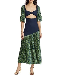 Jolie Mixed-Media Dress