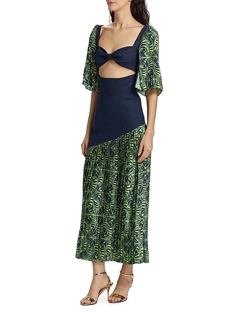 Jolie Mixed-Media Dress