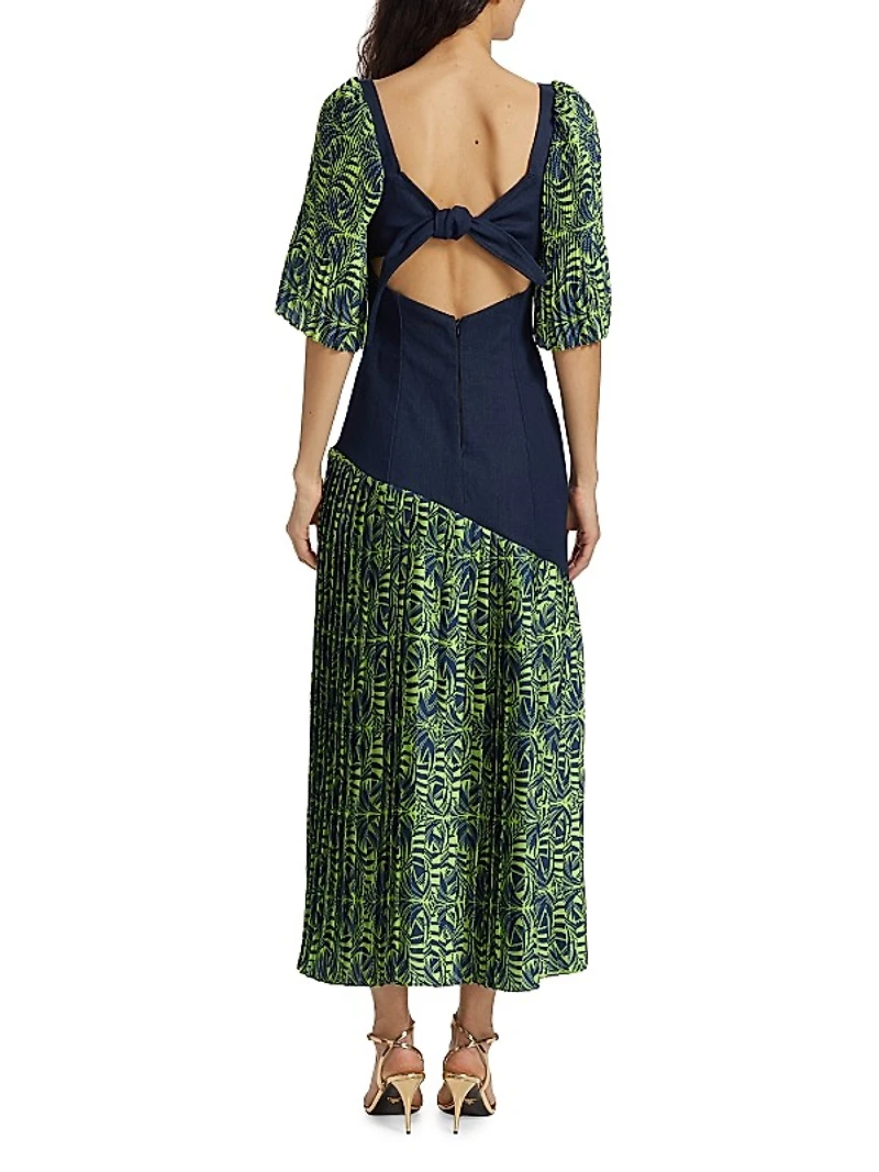 Jolie Mixed-Media Dress