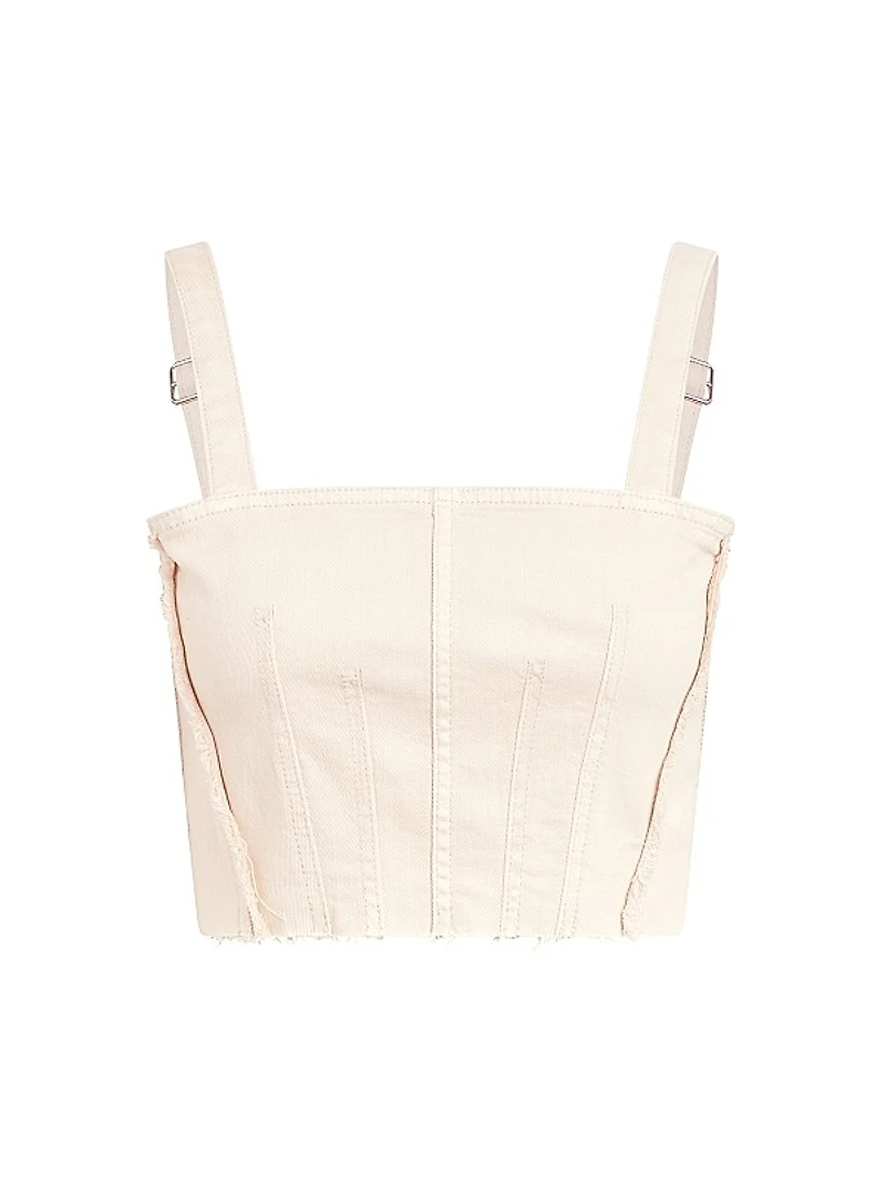 Cropped Denim Corset Top