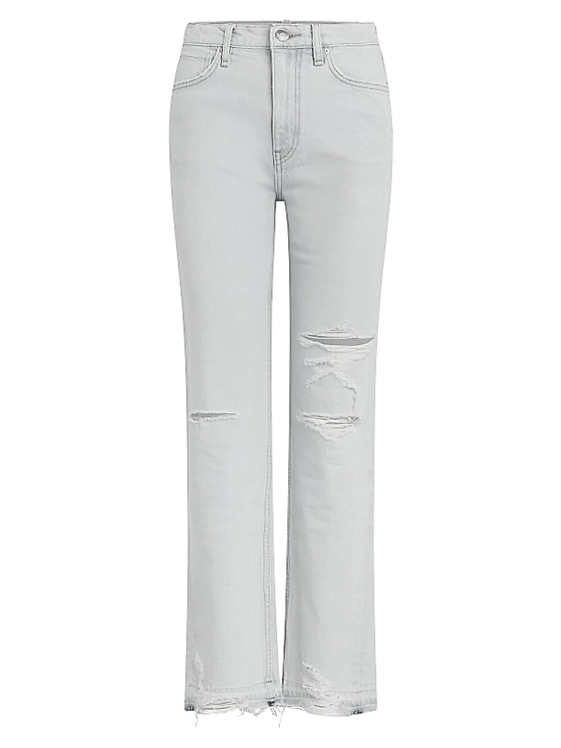 Jade Distressed Straight-Leg Jeans