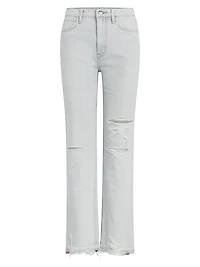 Jade Distressed Straight-Leg Jeans