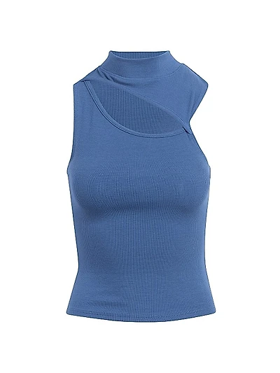 Mock Neck Cut-Out Tank Top