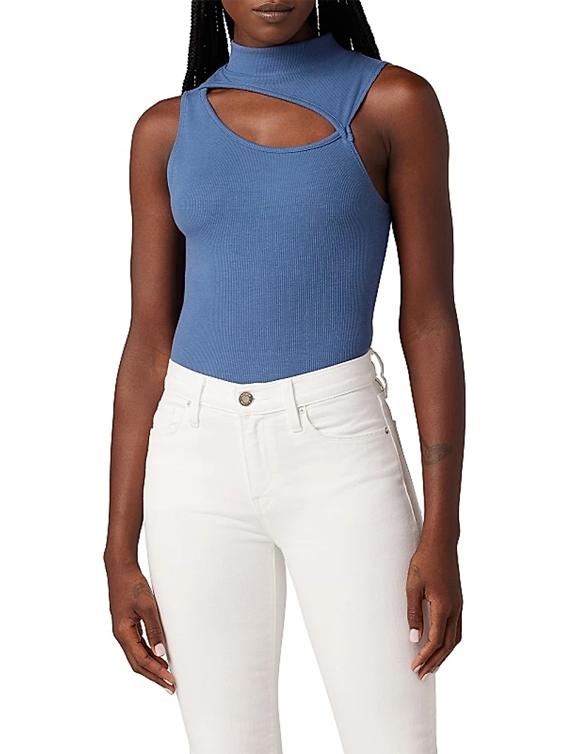 Mock Neck Cut-Out Tank Top