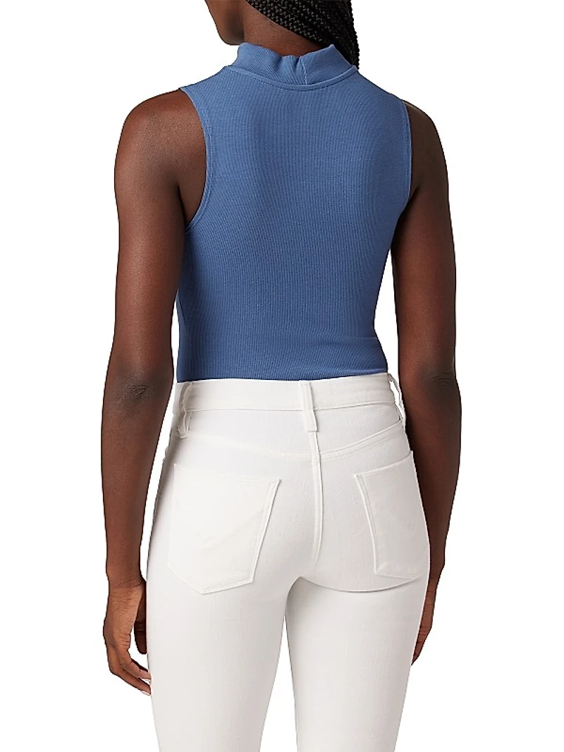 Mock Neck Cut-Out Tank Top